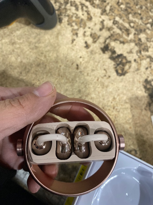 Photo 1 of ***(MISSING A SET OF EAR BUDS)***2 in 1 Clip on Open Ear Headphones Wireless Earbuds, 0 Delay Bluetooth 6.0, Ultra-long 140H Play, Auto L-R Recognition Touch Control, Hybrid Noise Reduction for Work Fitness Daily Use,Ctbuds Rose Gold