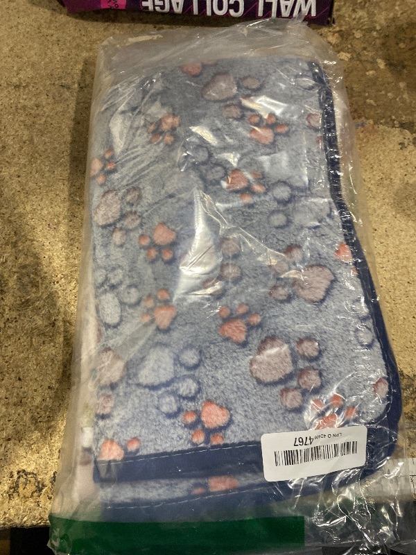 Photo 1 of 1 Pack 3 Blankets Super Soft Fluffy Premium Fleece Pet Blanket Flannel Paw Printed Throw for Dog Puppy Cat (Small 23x16'', Beige, Grey, Navy)