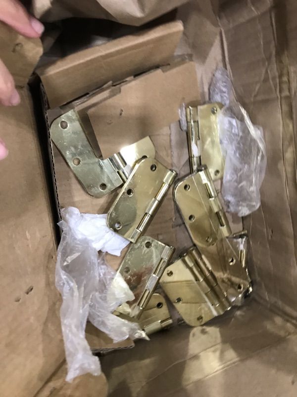 Photo 1 of **GOLD**Estmoon 30 Pack Matte Black Door Hinges, 3.5 x 3.5 Inch, 5/8" Radius Rounded Interior Hinges, 6 Holes, Modern/Industrial Style, Iron Material