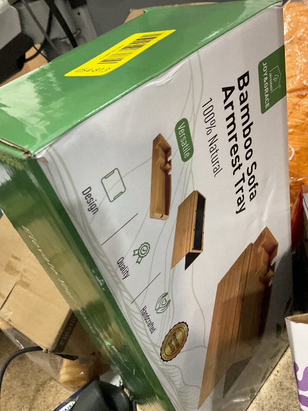 Photo 1 of ***UNTESTED/ UNKNOWN MISSING PIECES*** Joy&Grace Couch Cup Holder, 3-in-1 Magnetic Detachable Couch Arm Tray, Bamboo Sofa Armrest Table with Anti-Slip Pad, Sofa Armrest Tray Table (Natural)