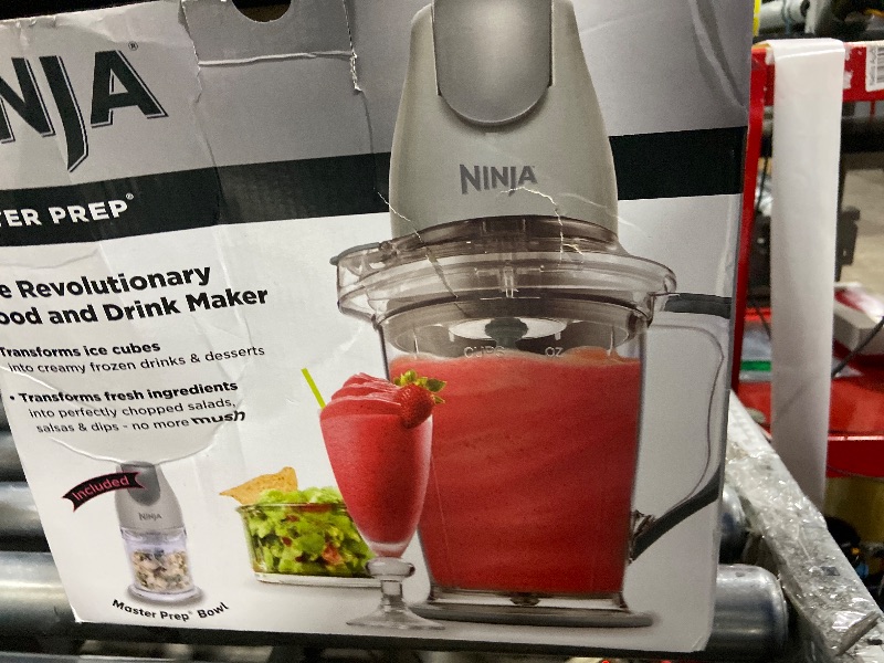 Photo 1 of ** missing blender motor only for parts *** Ninja QB900B Master Prep Food Processor Blender with 48 oz Pitcher & 16 oz Chopping Bowl, Perfect for Frozen Blending & Chopping, 400 Watts, Dishwasher Safe, Countertop, Grey ** missing blender motor only for pa