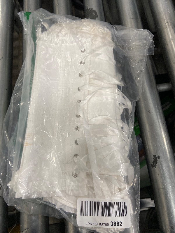 Photo 1 of ***(HEAVILY USED/ MINOR DAMAGE)***SZIVYSHI Corset Tops for Women, Bustier Shapewear Lingerie, Fashion Lace Waist Push Up Bodysuit Vest, Strapless Vintage Victorian Overbust Bodice for Night Out (White,XS)