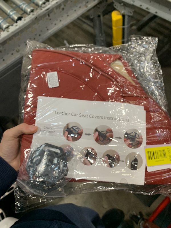 Photo 1 of 1 Pack Leather Front Car Seat Cover Bottom Car Seat, Anti-Slip and Full Wrap Driver Car Seat Protectors, Luxury Waterproof Bottom Auto Seat Cushion Pad Mat for Most Vehicles(Red)