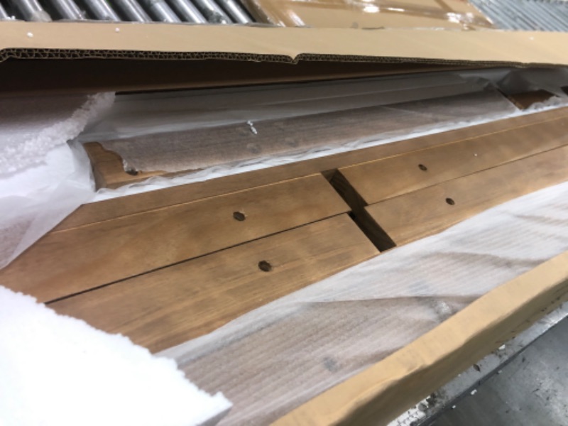 Photo 1 of **MISSING PIECES** Plank+Beam 84 Inch Farmhouse Dining Table, Solid Wood Rustic Kitchen Table, Large Wooden Rectangular Dinner Table for Dining Room, Home Office, Living Room Furniture, Easy Assembly, Pecan Wirebrush