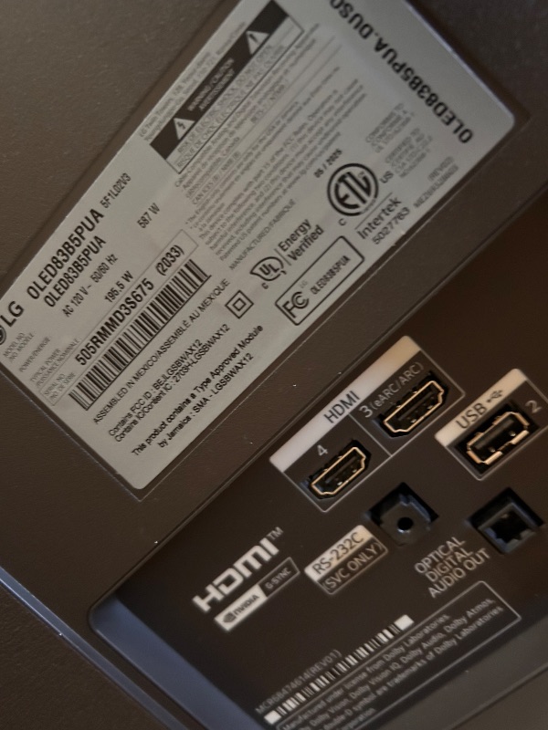 Photo 1 of LG 83-Inch Class OLED AI 4K B5 Series Smart TV w/Dolby Atmos, Dolby Vision, HDR10, AI Super Upscaling 4K, Filmmaker Mode, Wow Orchestra, Alexa Built-in (OLED83B5PUA, 2025)