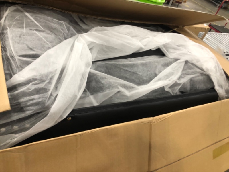 Photo 1 of *************INCOMPLETE ITEM, THIS IS ONLY BOX #2 OUT OF 3 TOTAL*************
Devion Furniture Faux Leather Sectional Sofa with Ottoman-Black