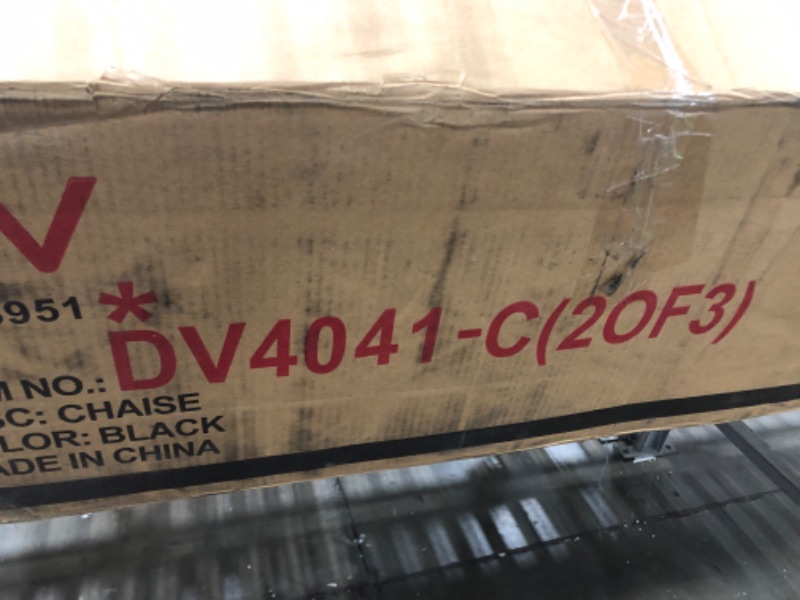 Photo 1 of *************INCOMPLETE ITEM, THIS IS ONLY BOX #2 OUT OF 3 TOTAL*************
Devion Furniture Faux Leather Sectional Sofa with Ottoman-Black