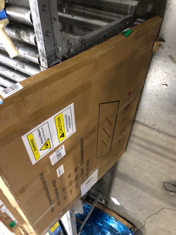 Photo 1 of [Tempered Glass] 46" x 55" Glass Chair Mat, Heavy Duty Hard Floor Mat with Round Corner and Polished Edge, Office Chair Mat for Carpet Office Home Hardwood Floor Desk