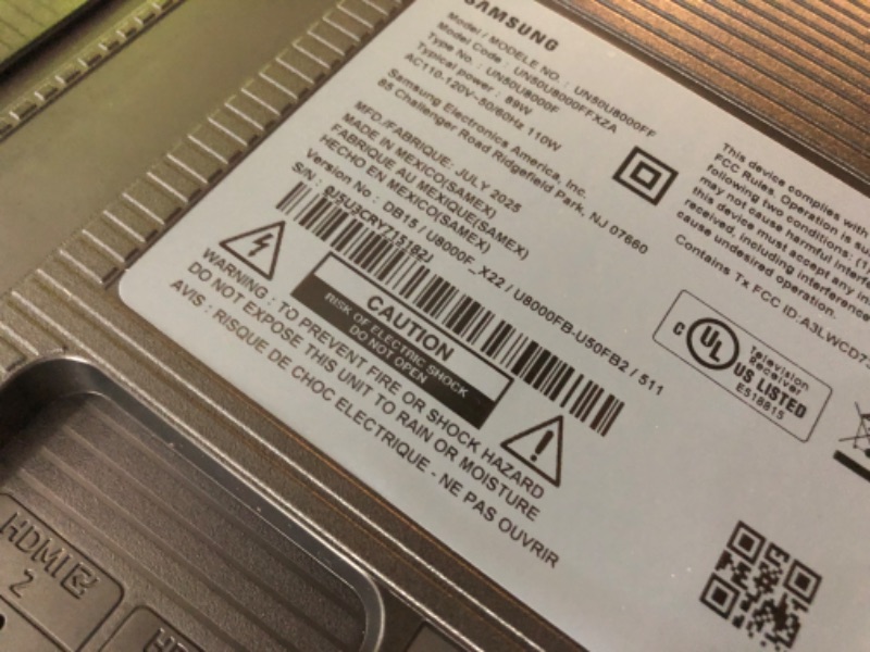 Photo 1 of •FOR PARTS ONLY• Samsung - 50” Class U8000F Series Crystal UHD 4K Smart Tizen TV (2025)