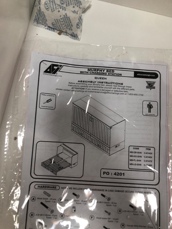 Photo 1 of **HAS SOME MINRO SCUFF**SAFI, Southampton Murphy Bed Chest Queen with 6" Mattress, Storage Drawer & Built-in USB Charger, White