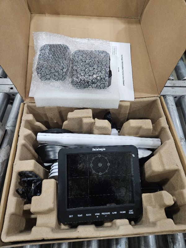 Photo 1 of ** SEE NOTES ** Sainlogic SA8 Home Weather Station with Rain Gauge and Wind Speed, Weather Stations Wireless Indoor Outdoor with Rain Gauge Outdoor, Forecast, Temperature, Humidity, Moon Phase, Alarm Clock(No WiFi)