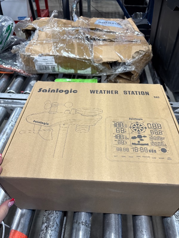 Photo 1 of ** SEE NOTES ** Sainlogic SA8 Home Weather Station with Rain Gauge and Wind Speed, Weather Stations Wireless Indoor Outdoor with Rain Gauge Outdoor, Forecast, Temperature, Humidity, Moon Phase, Alarm Clock(No WiFi)