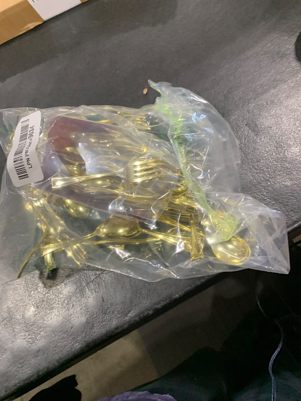 Photo 1 of 100 Combo Pack 50 Gold Mini Forks And 50 Gold Mini Spoons 4 Inch Dessert Forks And Spoons - Heavy duty Mini Cutlery, Tastings, Cocktails, Dessert Cups.