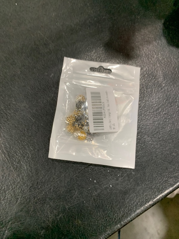 Photo 1 of 100Pcs Shiny Vintage Filigree, 8mm Silver Flower Bead End Caps Metal Bead Caps for Jewelry Making DIY Bracelet Earrings Arts, Crafts Accessories