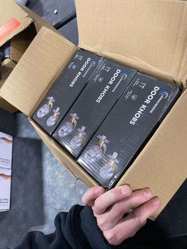 Photo 1 of (3Sets) All Keyed Same Entry Door Knob and Single Cylinder Deadbolt Combo Set, Satin Nickel Exterior Door Knobs with Lock and Keys for Entrance and Front Door