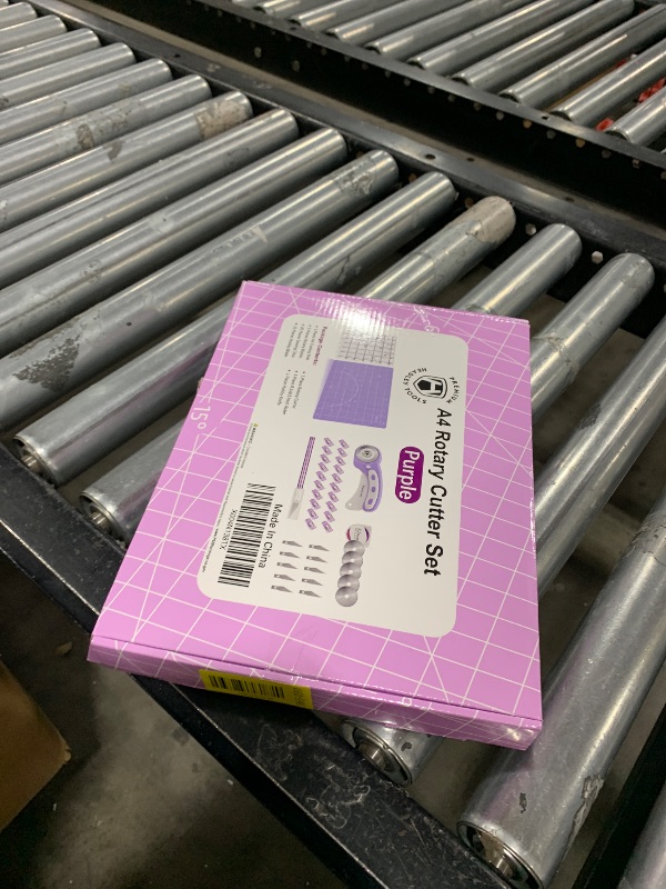 Photo 1 of Headley Tools 39 Pcs Rotary Cutter Set - Quilting Kit incl. 45mm Fabric Cutter with 5 Extra Blades, A4 Cutting Mat, 2 Craft Knife Set, Sewing Clips, Ideal for Crafting, Sewing, Patchworking Purple