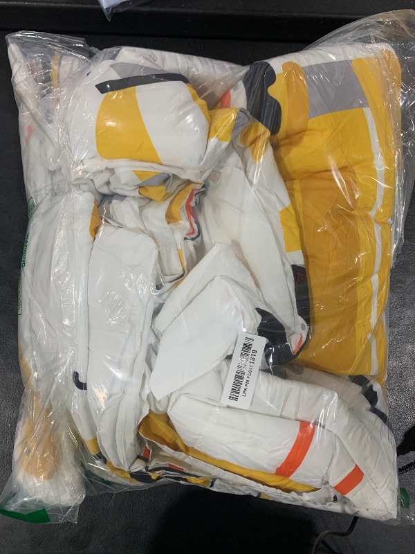 Photo 1 of Feelyou Cartoon Car Comforter Set Kids Construction Comforter for Boys Equipment Trucks Bedding Set Breathable Cartoon Yellow Car Excavator Tractor Duvet Set Room Decor Twin Size with 1 Pillow Case