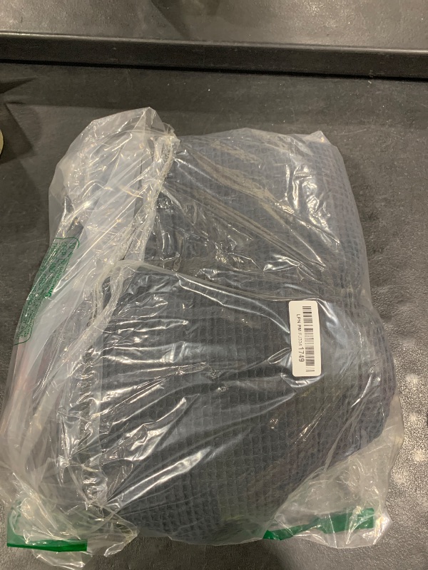 Photo 1 of 100% Cotton Blankets Queen Size for Bed - Waffle Weave Blankets for Summer, Lightweight and Breathable Soft Woven Blanket for Spring, (Dark Grey, Queen (90" x 90"))