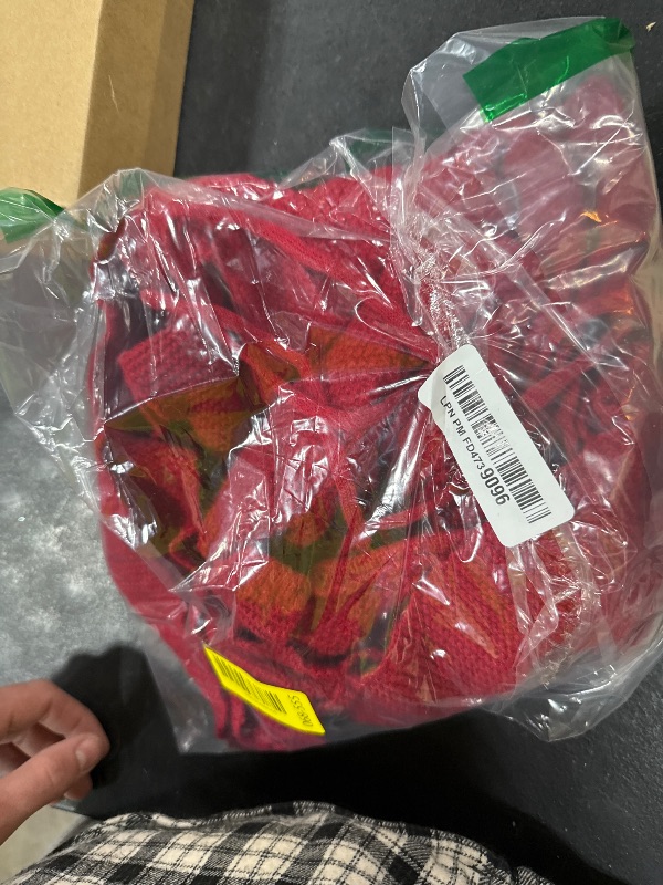 Photo 1 of 36 Inch Red Knitted Christmas Tree Skirt: Small Thick Cable Knit Round Cream Tree Skirt for 4-6FT Tree Rustic Neutral Farmhouse Neutral Christmas Tree Decorations Tree Base Cover