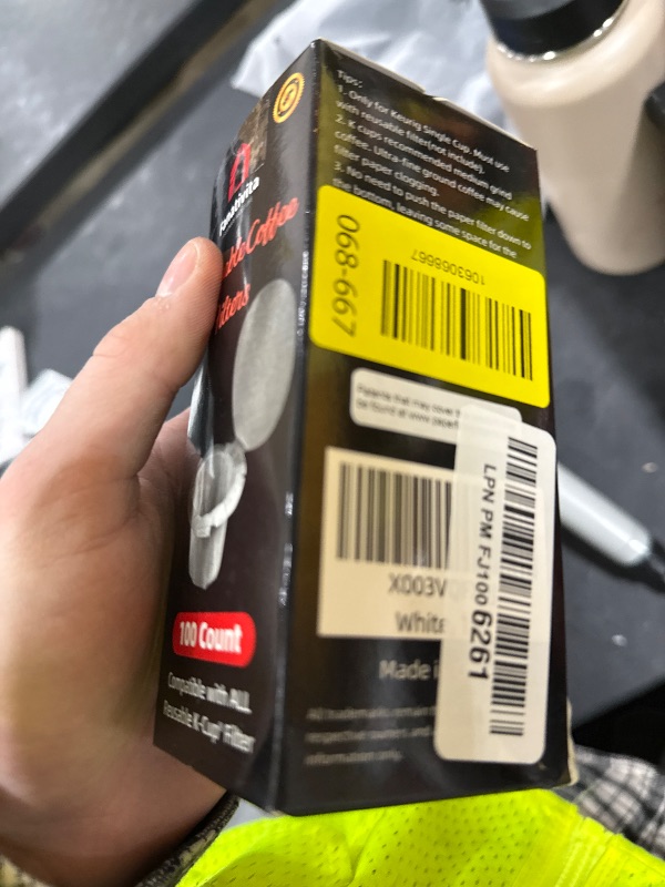 Photo 1 of 100 Count Fanativita K Cup Filters Disposable with Genius Lid Design, Fit All Reusable K Cups for Keurig (White)