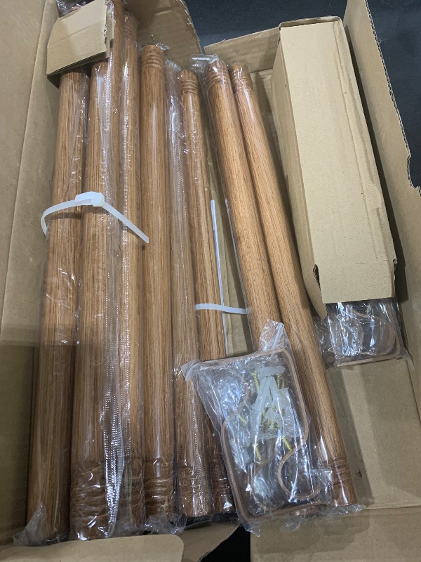 Photo 1 of HTZON Adjustable Extra Long Curtain Rods - 120 to 240Inch (10-20ft), Farmhouse Rustic Boho Style, Heavy Duty Wooden Rods