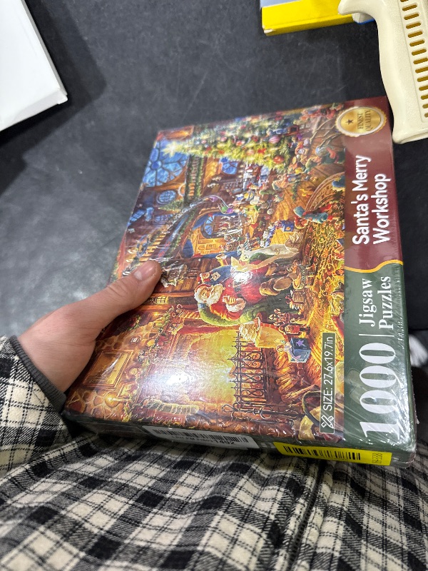 Photo 1 of 1000 Piece Cardboard Jigsaw Puzzles, Beautiful Christmas Puzzle - Every Piece Unique, Softclick Technology for 27x20 Inch
