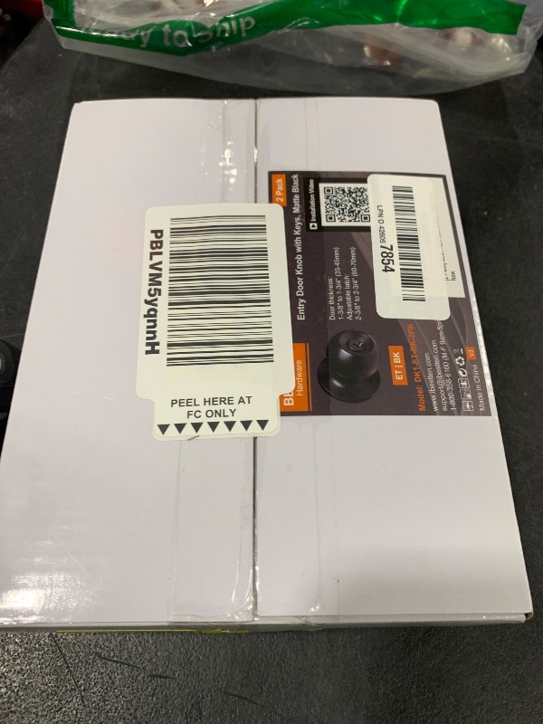 Photo 1 of [2 Pack] BESTTEN Keyed Entry Door Knob, Entrance Door Lock, Keyed Different, Standard Ball, Matte Black