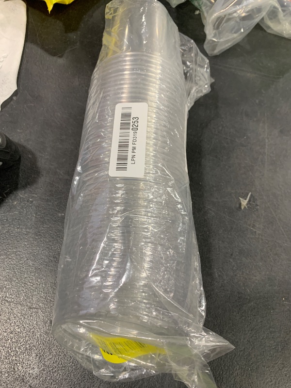 Photo 1 of 12 oz Clear Plastic Cups with Strawless-Sip-Lids, 25 Sets Disposable Cups Plastic Iced Coffee Cups, To Go Cups with Sip Through Lids for Smoothie, Milkshake, Cold Drinks for Party, Wedding, Event