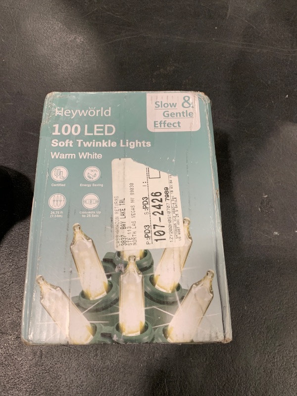 Photo 1 of 100 LED Slow Twinkle Lights, Soft Twinkling Christmas String Lights, UL Certified 27 Ft, Connect Up to 25 Sets, Indoor & Outdoor Christmas Decorations