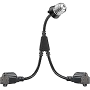 Photo 1 of 1 Pcs 2 in 1 Light Socket to Plug Adapter, Convert E26/E27 Bulb Socket to 2 Pieces 3 Prong Outlet with Extension Cord, Flexible Light Bulb Socket Converter Suitable for Porch Patio Garage Use (Black)
