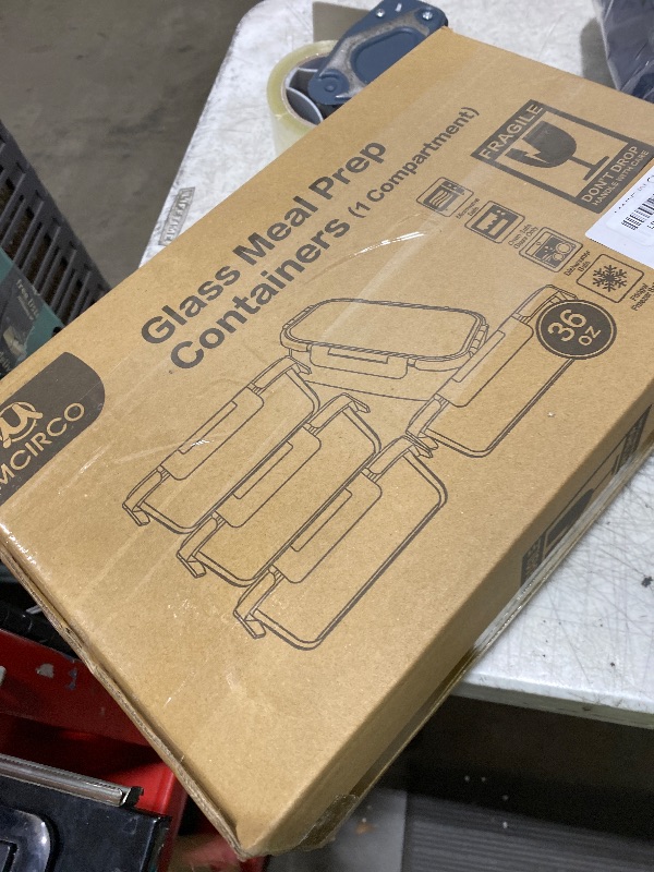 Photo 1 of [5-Packs, 36 Oz.] Glass Meal Prep Containers with Locking Lids Glass Food Containers,Airtight Lunch Container,Microwave, Oven, Freezer and Dishwasher (4.5 Cup, White)