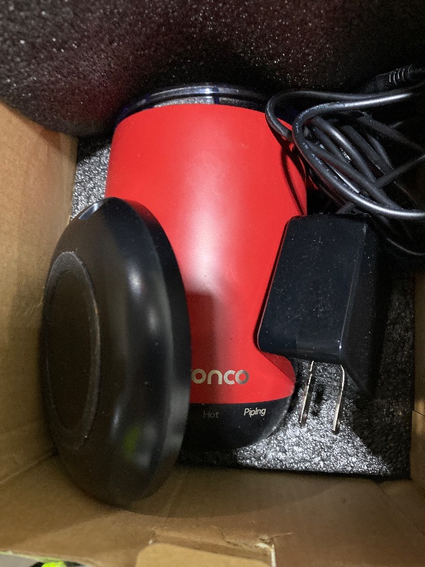 Photo 1 of Tronco Temperature Control Heated Coffee Mug 14 oz – Rechargeable Self-Heating Smart Mug with Lid – Manual Control, 3 Modes, 130 Min Battery Life, Auto Shut-Off (Crimson)