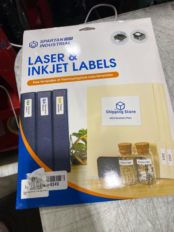 Photo 1 of 1.75" X 0.5" Matte White Printable Labels for Inkjet and Laser Printers - 30 Sheets, 2400 Custom Stickers for Return Address Labels, Price Tags, File Folders - Spartan Industrial Template R002