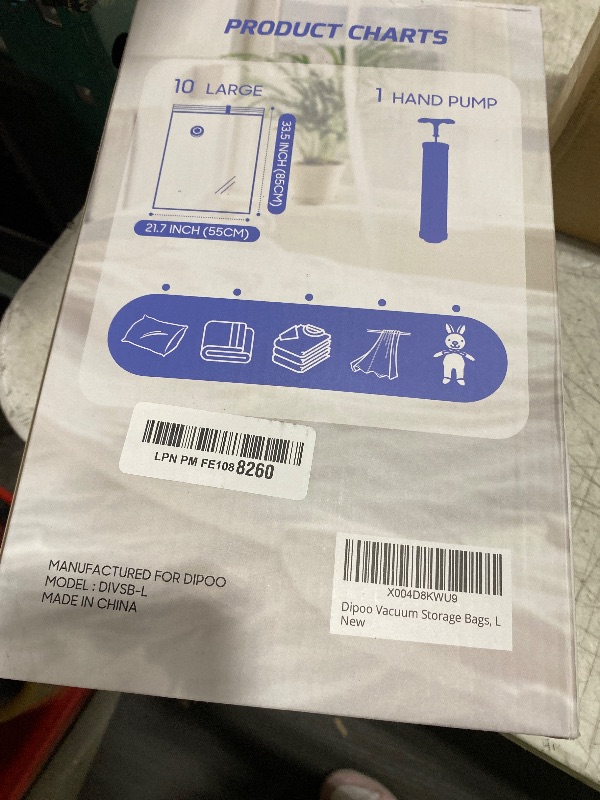 Photo 1 of 10 Pack Large Vacuum Storage Bags with Hand Pump, 80% Storage Space Saving, Sturdy Leak-Free Space Saver Vacuum Seal Bags for Clothing, Vacuum Compression Bags for Travel Lugggage
