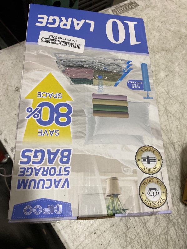 Photo 1 of 10 Pack Large Vacuum Storage Bags with Hand Pump, 80% Storage Space Saving, Sturdy Leak-Free Space Saver Vacuum Seal Bags for Clothing, Vacuum Compression Bags for Travel Lugggage