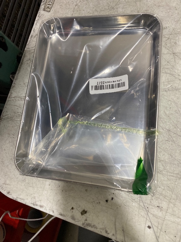 Photo 1 of 10.4 Inch Baking Sheet Pan, Joyfair Stainless Steel Cookie Sheet Toaster Oven Tray, Professional Bakeware for Cookie/Bacon/Bread, Rolled Rim & Mirror Finish, Rust Resistant & Dishwasher Safe