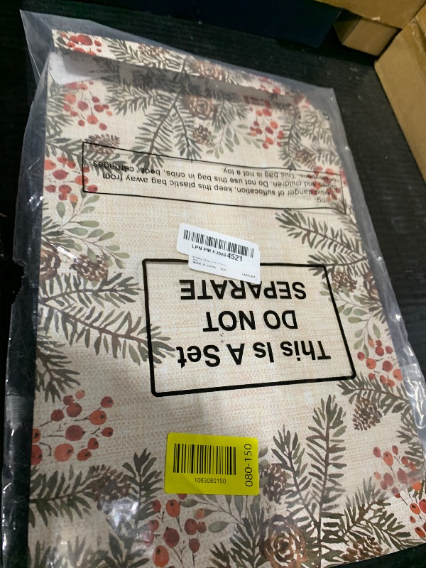 Photo 1 of 100 Pcs Christmas Winter Paper Placemats Disposable Tabletop Dining Table Place Mat Christmas Disposable Paper Placemats Bulk for Holiday Party, 10 x 14 Inch(White,Pine)