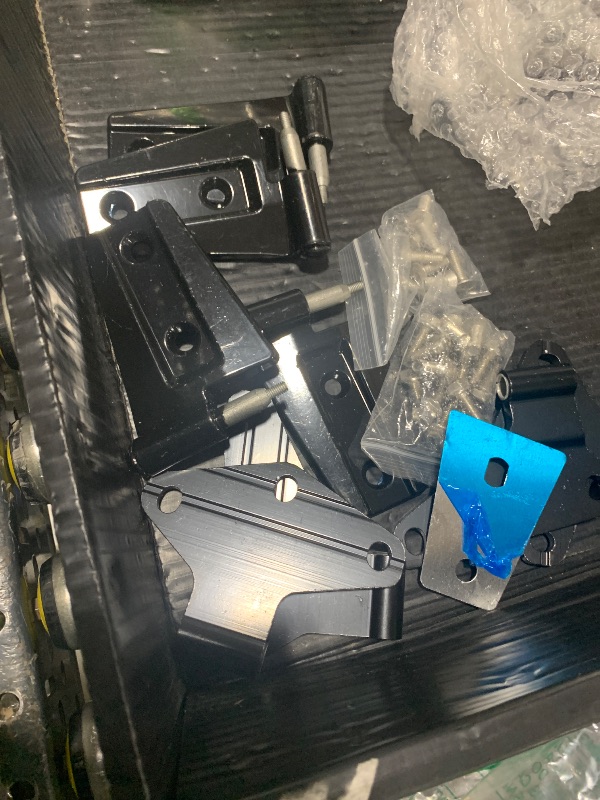 Photo 1 of + X AUTOHAUX 8 Pcs Car Door Hinge Kit with 16 Bolts for Jeep Wrangler JK 2007-2018 Stainless Steel Exterior Door Hinge with Aluminum Plate on Front Rear Left Right Upper Door 