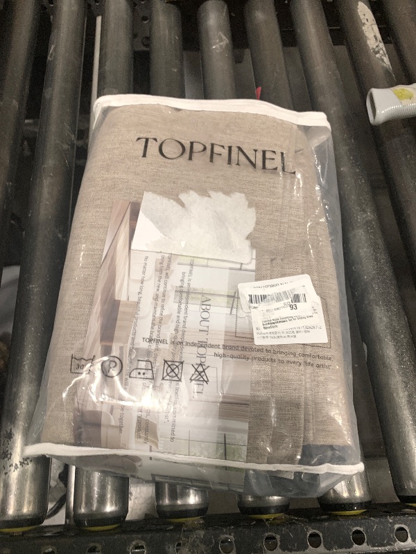 Photo 1 of  Topfinel Linen Blackout Curtains 96 Inch Long, Light Blocking Rustic Neutral Thermal Insulated Brown Natural Linen Cabin Back Tab Viral Drapery Drapes with Hooks Rings 2 Panel Sets, Brown Tan 8 FT 