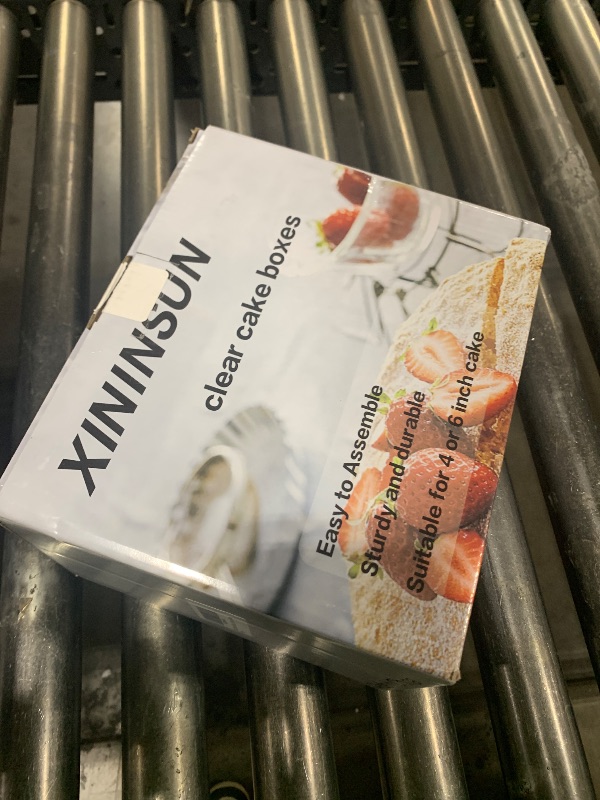 Photo 1 of  XININSUN 6Pcs clear cake boxes with Ribbon, 6inch cake boxes for Christmas Bakery Treat,Holiday Pastries,Gift Giving-White 