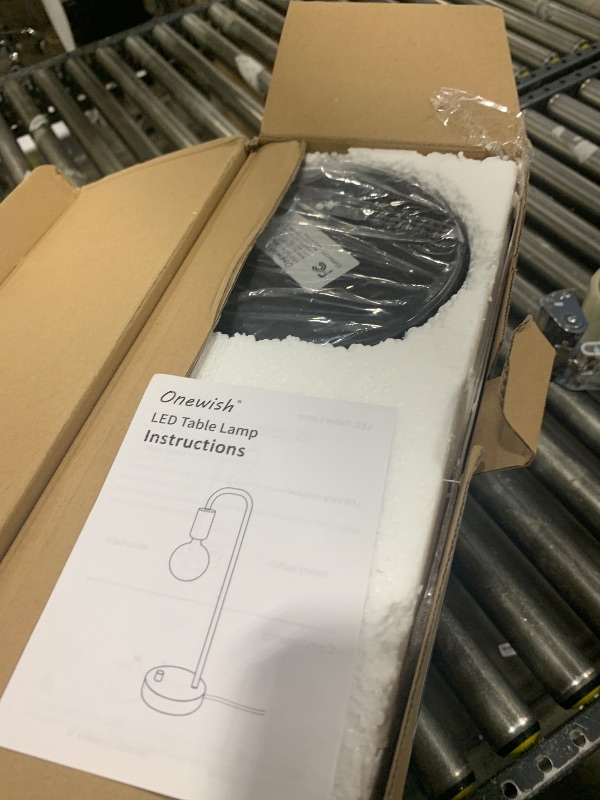 Photo 1 of  ONEWISH Industrial Table Lamp for Bedroom, Fully Dimmable Modern Bedside Lamps with 2700K Warm Light Bulb for Kids Reading, Minimalist Nightstand Lamps for Living Room, Office (Bulb Included) 