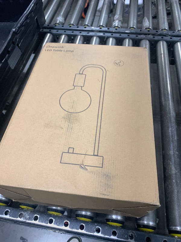 Photo 1 of  ONEWISH Industrial Table Lamp for Bedroom, Fully Dimmable Modern Bedside Lamps with 2700K Warm Light Bulb for Kids Reading, Minimalist Nightstand Lamps for Living Room, Office (Bulb Included) 