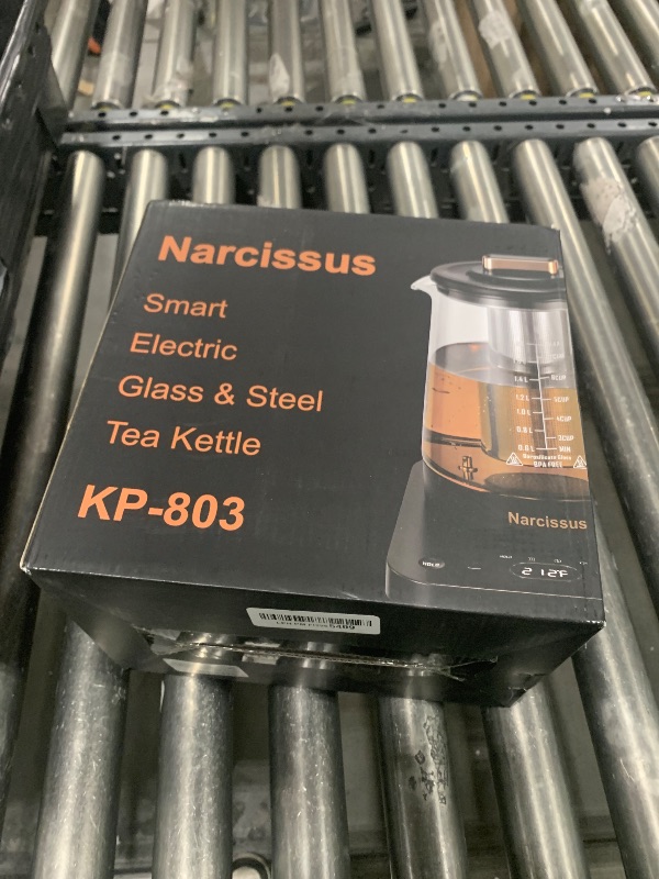 Photo 1 of Narcissus Electric Kettle Temperature Control ±5?, 1.8L Glass Electric Tea Kettle with Removable Infuser for Flowers & Fruit Tea, 1200W Fast Boiling, 6 Hours Keep Warming, Black