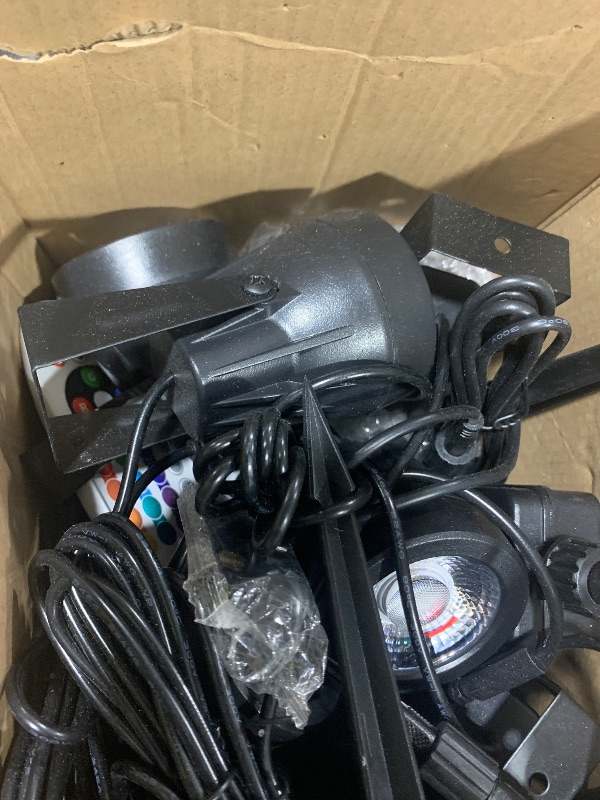 Photo 1 of  RGBW Color Changing Landscape Lighting,12V Low Voltage Landscape Lights Spotlights with Transformer Remote Control Decorative for Garden, Yard, Lawn, Pool, 44ft Cable(6-in-1) 