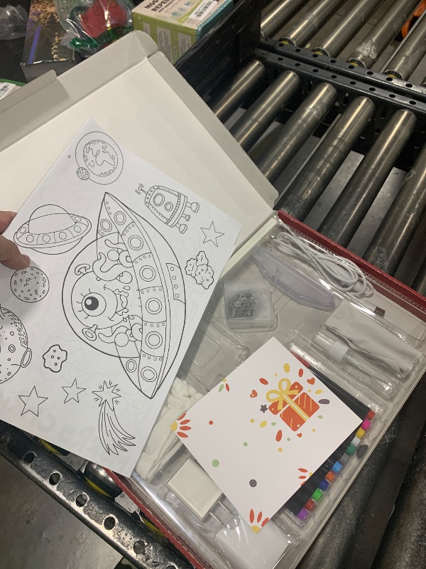 Photo 1 of  LED Note Board with Highlighters 2 Sets,Doodle Glow Drawing Board,13.7"X10" 6 Modes & 8 Colors, Led Drawing Board for Kids,Gift for Kids Ages 3+,Led Writing Board for Home/Office/Decor 