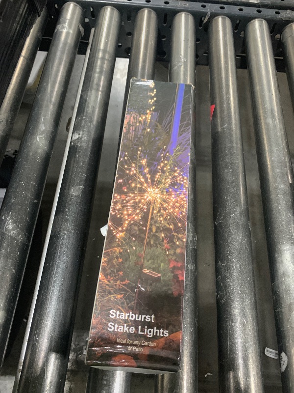 Photo 1 of  Solar Garden Lights Outdoor, 2 Pack 120 LED Twinkling Firework Lights Decorative with 2 Modes, Outdoor Waterproof Solar Starburst Light for Outside Yard Pathway Garden Decor, Warm White 