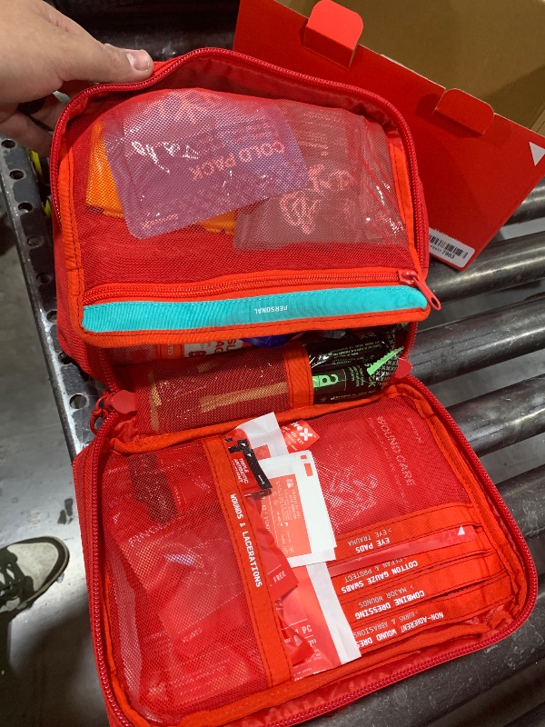 Photo 1 of  Large First Aid Kit for Car, Travel & Home - Emergency Kit for Hiking, Camping, Backpacking and Outdoors - Includes Zip Stitch Wound Closure Strips 