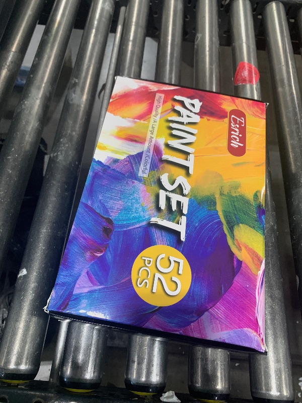 Photo 1 of  ESRICH Acrylic Paint Canvas Set,52 Piece Professional Painting Supplies Kit with 2 Wood Easel,2 * 12Colors,2 * 10 Brushes,Circular Canvas Etc,Premium Paint Kit for Kids,Students, Artists and Beginner 