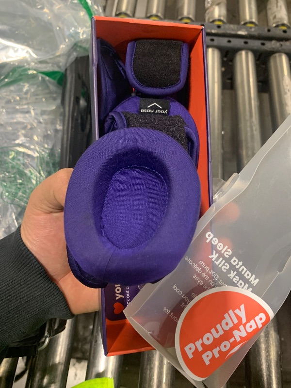 Photo 1 of  Manta Silk Sleep Mask – Premium 22 Momme Silk Eye Mask, Designed for Blackout Comfort, Breathable and Washable, Adjustable Fit (Purple) 