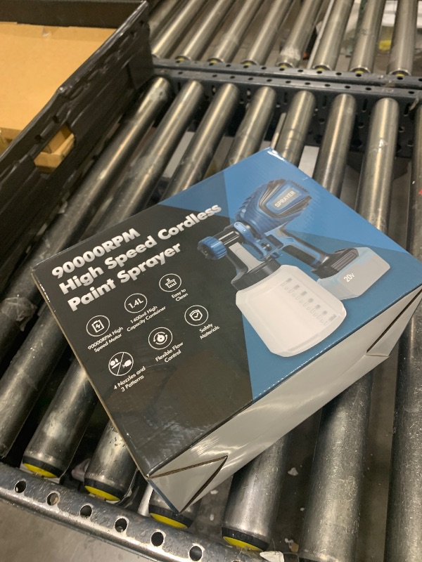 Photo 1 of  Cordless Paint Sprayer for Dewalt 20V MAX Battery Electric Spray Paint Gun with High Capacity Container Easy to Clean for House Painting Blue(Not Include Battery) 